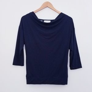 The Limited blue blouse open lace back xsmall